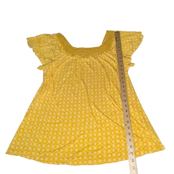 Old Navy Crochet Neckline Geometric Squares Rayon Top - Women’s 2X - Picture 4 of 12